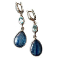 Drop Shaped Blue Gem Earrings - Norellé