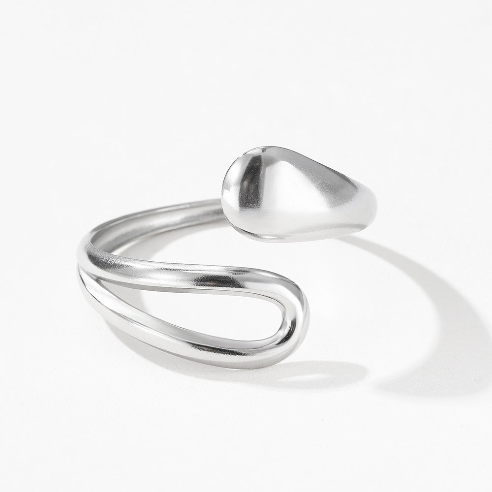 Retro 18K Stainless Steel Drop-shaped Interlaced Open-ended Bracelet Special-interest Design - Norellé