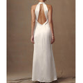 Backless  Flowers Satin High-grade Halter Dress - Norellé