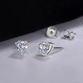 S925 Silver Stud Earrings For Women Heart-shaped Moissanite - Norellé