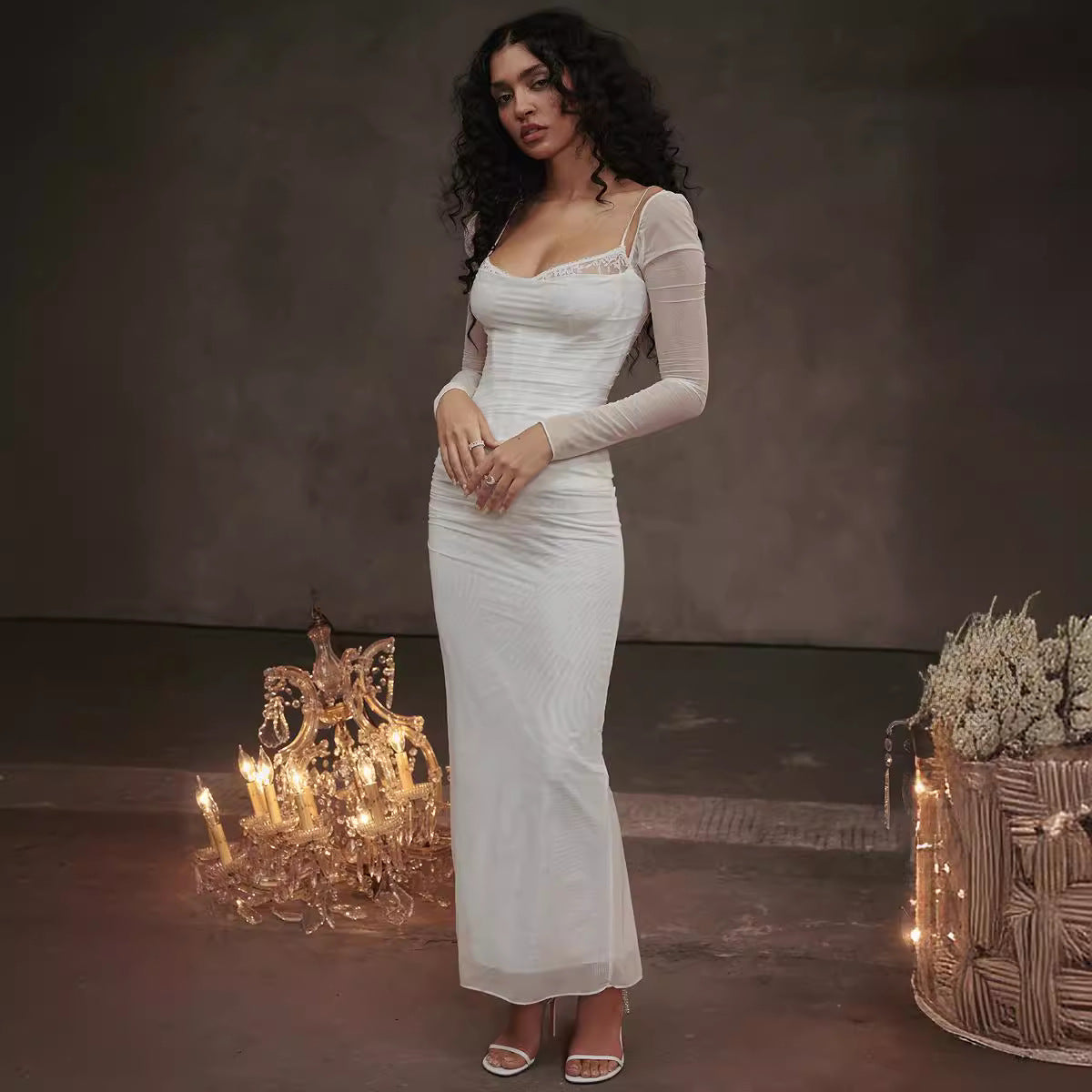 Fashion Personality Tight Split Long Dress Women - Norellé