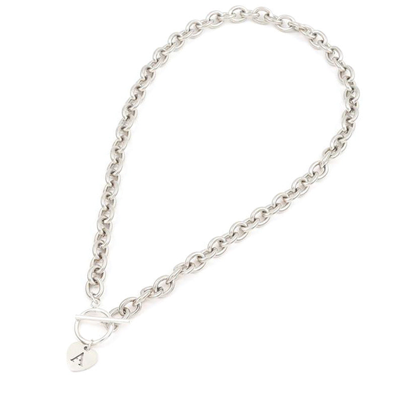 Letter Necklace Stainless Steel Heart Pendant - Norellé