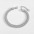 Fashion Stainless Steel Electroplated Small Golden Beads Multi-layer Twin Bracelet - Norellé