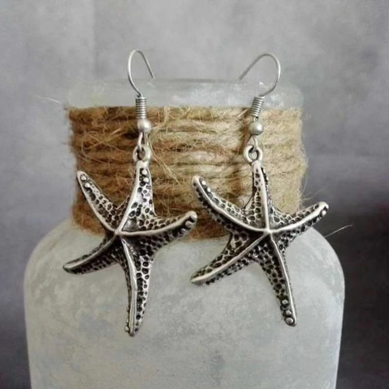 Simple Starfish Shape Drop Earrings Alloy - Norellé