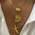 Stainless Steel Ocean Elements Cold Real Gold Electroplated Color Necklace - Norellé