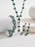 Fashion Crystal Necklace Ear Stud Bracelet Jewelry Accessories - Norellé