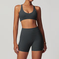Women's Solid Color Sanding Tight Back Yoga Suit - Norellé