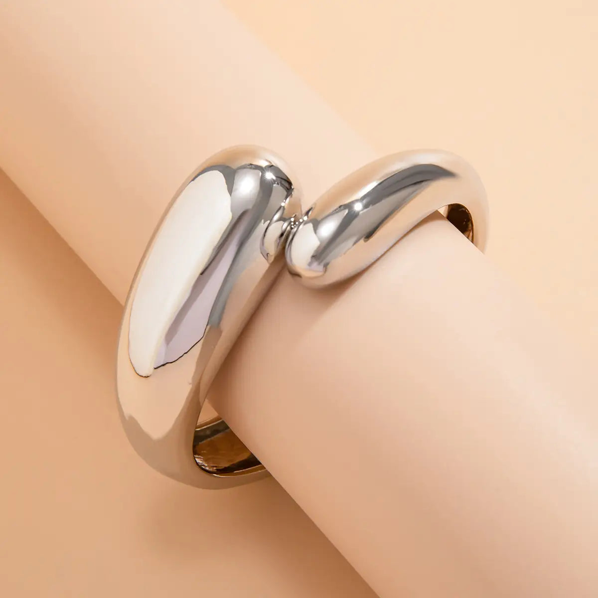 Exaggerated Glossy Square Notched Irregular Bracelet