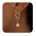 Real Gold Brass Electroplating France Vintage Pearl Earrings Suit - Norellé