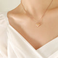 Heart Love Heart Couple Necklace 18K Real Gold Titanium Steel - Norellé