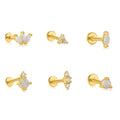 Flat-head Screw Twist Stud Earrings Opal Earrings - Norellé