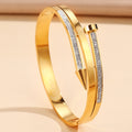 Stainless Steel Nail Rhinestone Bracelet - Norellé