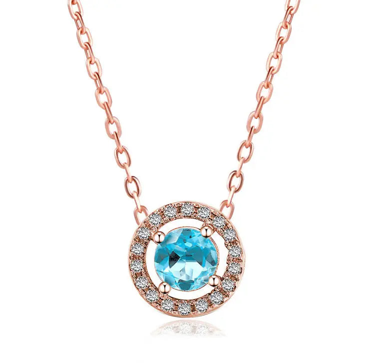 Women's Stylish Round Zircon Pendant Clavicle Chain - Norellé