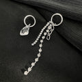 Simple Retro Asymmetric Tassel Shiny Diamond Ear Studs - Norellé