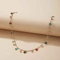 Colorful Oil Round Circle Tassel Single Layer Necklace - Norellé
