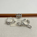 Simple High-grade Silver Metal Bow Ring Women - Norellé