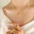 Heart Love Heart Couple Necklace 18K Real Gold Titanium Steel - Norellé