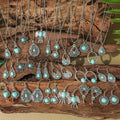 Fashion Turquoise Long Pendant Ear Rings Suit - Norellé