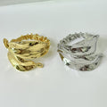 Niche Design Thorns Winding Metal Leaf Shape Open-ended Bracelet - Norellé