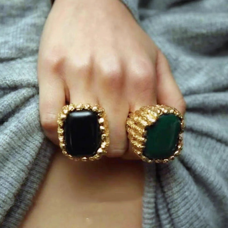 Large Square Resin Open Ring - Norellé