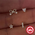 Women's Minimalist Bowknot Heart-shaped Earrings Suit - Norellé