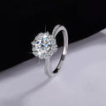 S925 Silver Moissanite Star River Diamond Ring Platinum Plated - Norellé