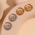 Stainless Steel 18K Gold Plating Simple Spiral Snail Earrings - Norellé