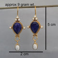 Pearl Pendant Inlaid Gemstone Earrings Original - Norellé