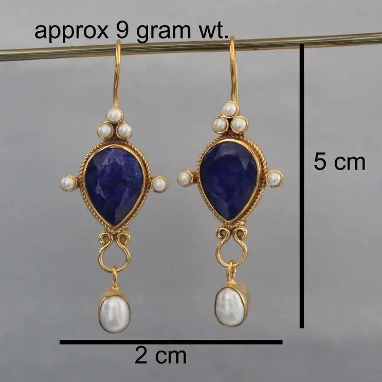 Pearl Pendant Inlaid Gemstone Earrings Original - Norellé