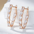 Double Layer Oval Olive Green Zircon Luxury Dangle - Norellé