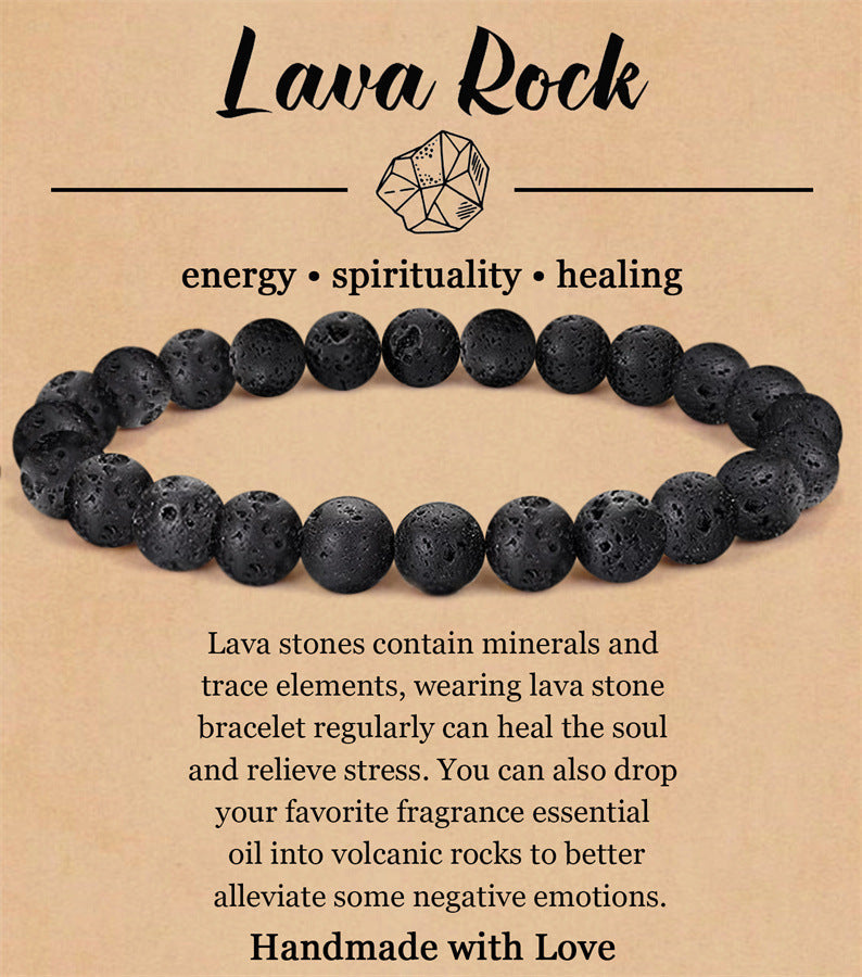 8mm Natural Stone Elastic Beaded Bracelet - Norellé