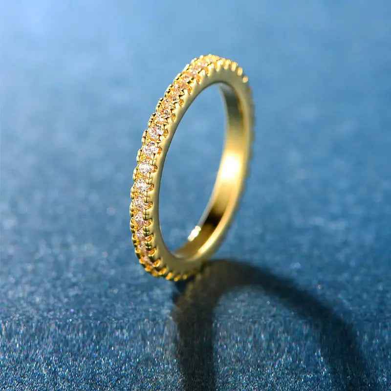 Fashion Special-interest Non-fading Single Row Full Rhinestone Zircon Ring For Women - Norellé
