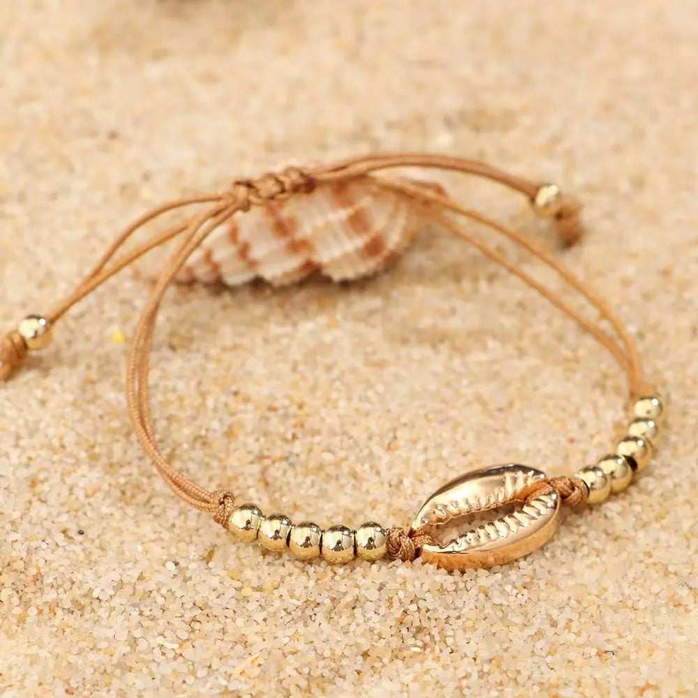 Personalized Creative Alloy Shell Hawaiian Style Casual Bracelet Shell Woven Bracelet - Norellé
