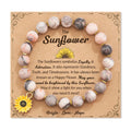 Zebra Sunflower Bracelet Natural Stone Bracelet - Norellé