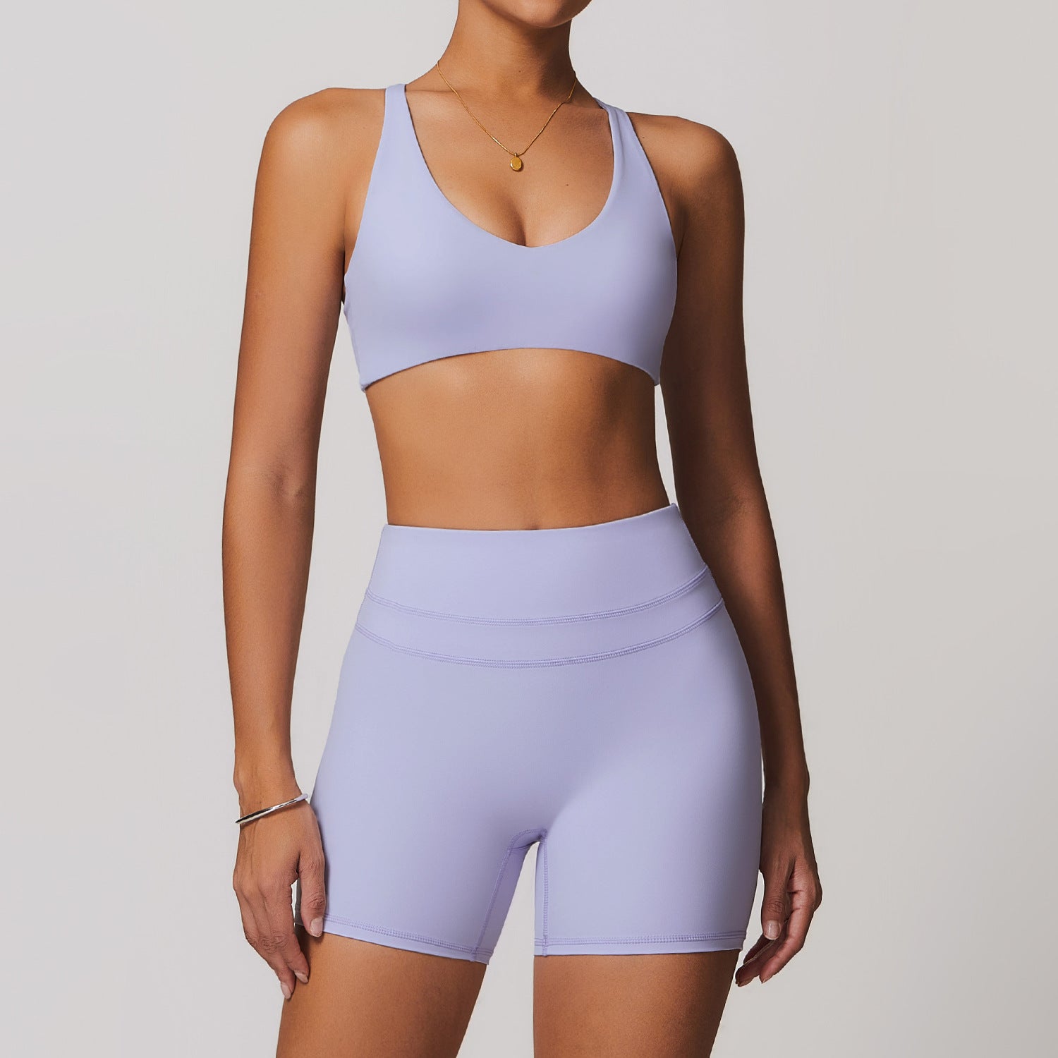 Women's Solid Color Sanding Tight Back Yoga Suit - Norellé