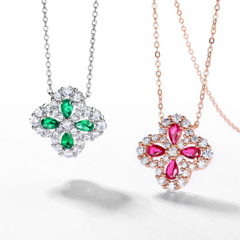 Women's Colored Gems Pendant Clavicle Chain - Norellé