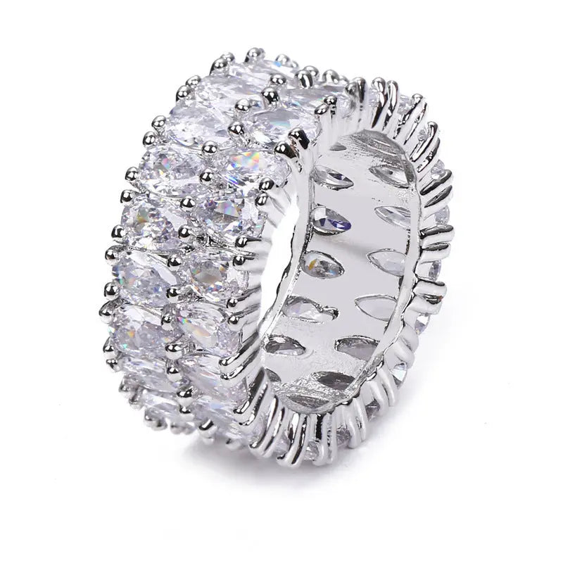 Irregular Gem With High Diamond And Full Ring - Norellé