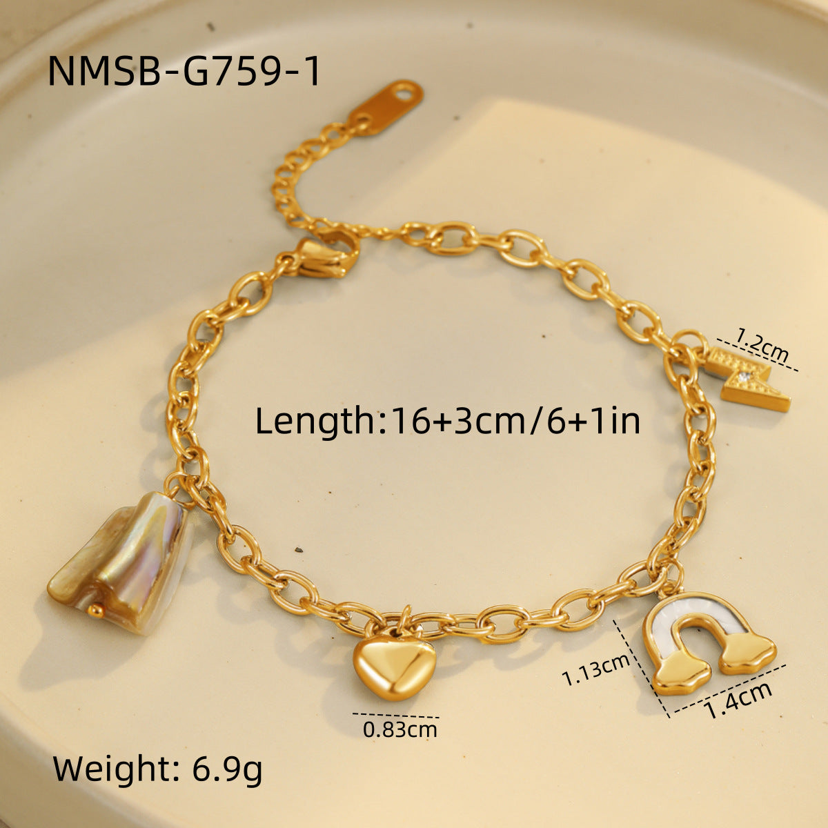 Niche Design Beaded Ocean Style Bracelet Stainless Steel - Norellé