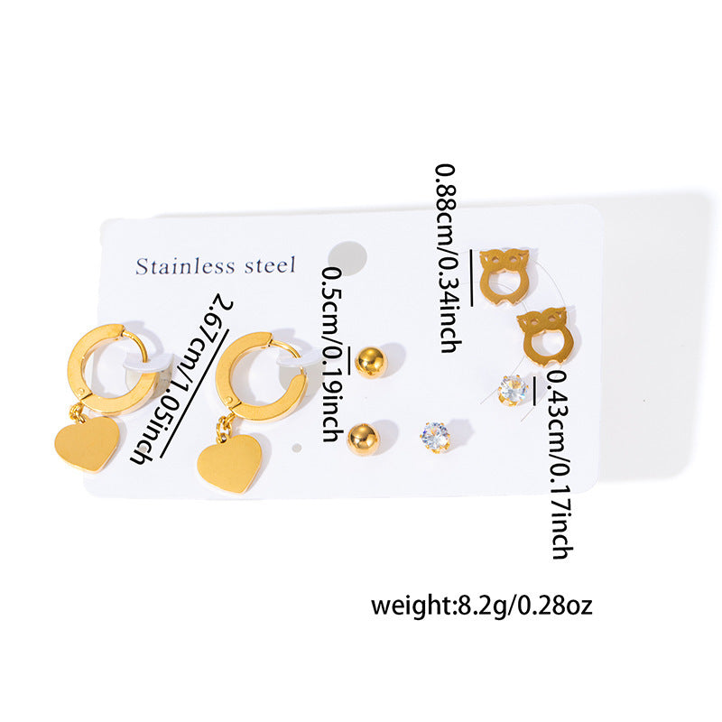 Fashion Simple Titanium Steel Earrings Creative Cross Love Butterfly - Norellé