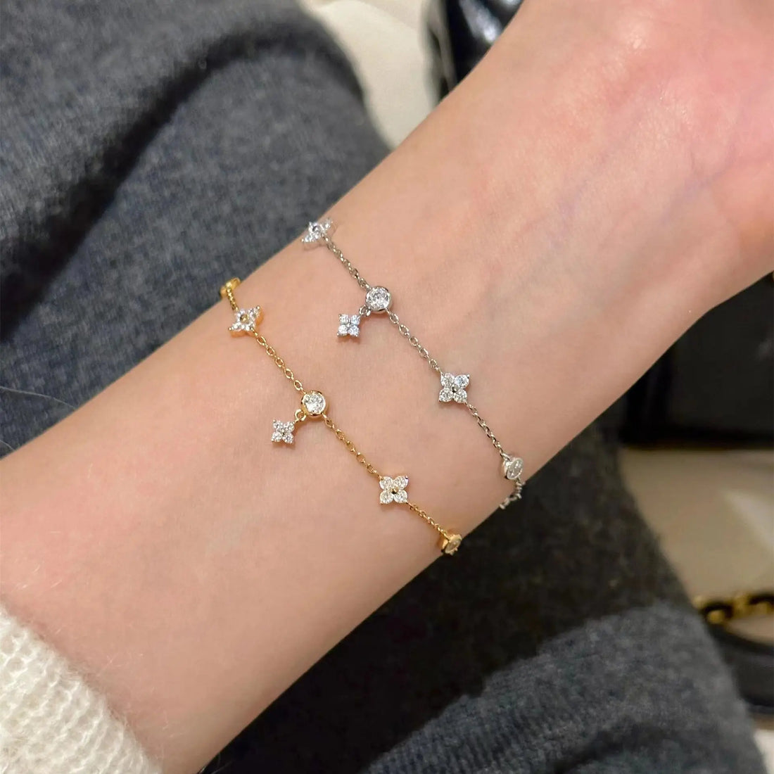 High-grade Four-leaf Clover Zircon Bracelet Fashion Gift Dignified Sense Of Design - Norellé