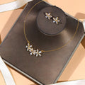 Flower Jewelry Suit Zircon Necklace Earrings - Norellé