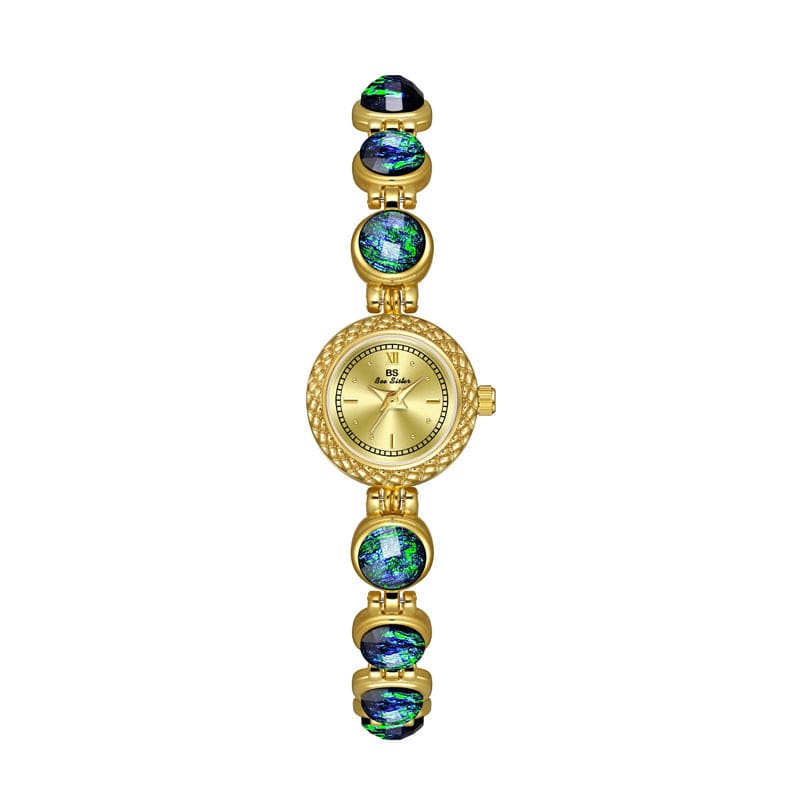 National Style Mid-ancient Light Luxury Malachite Bracelet Watch - Norellé