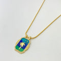 Copper Plating 18K Gold Drop Oil Color Tarot Necklace - Norellé