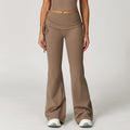 Fold High Waist Flared Pants Nude Feel Wide Leg Slimming Trousers Women - Norellé