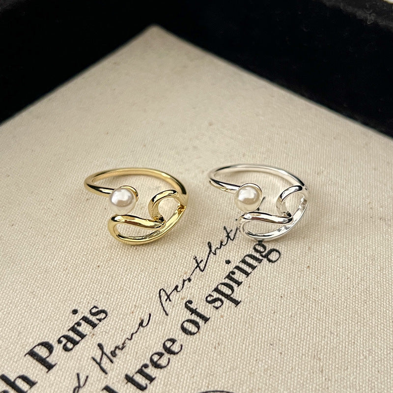 Personalized Love Pearl Line Ring Fashion - Norellé