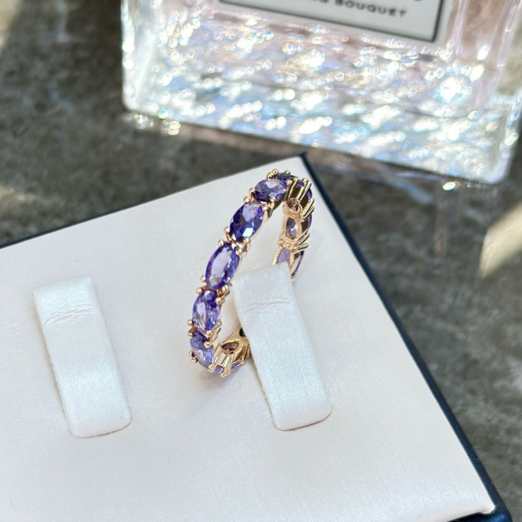 Amethyst Zircon Earrings Necklace Ring Suit - Norellé