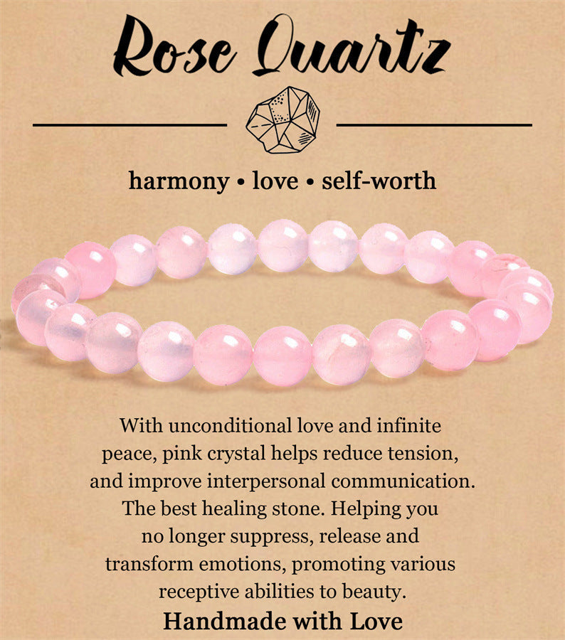 8mm Natural Stone Elastic Beaded Bracelet - Norellé