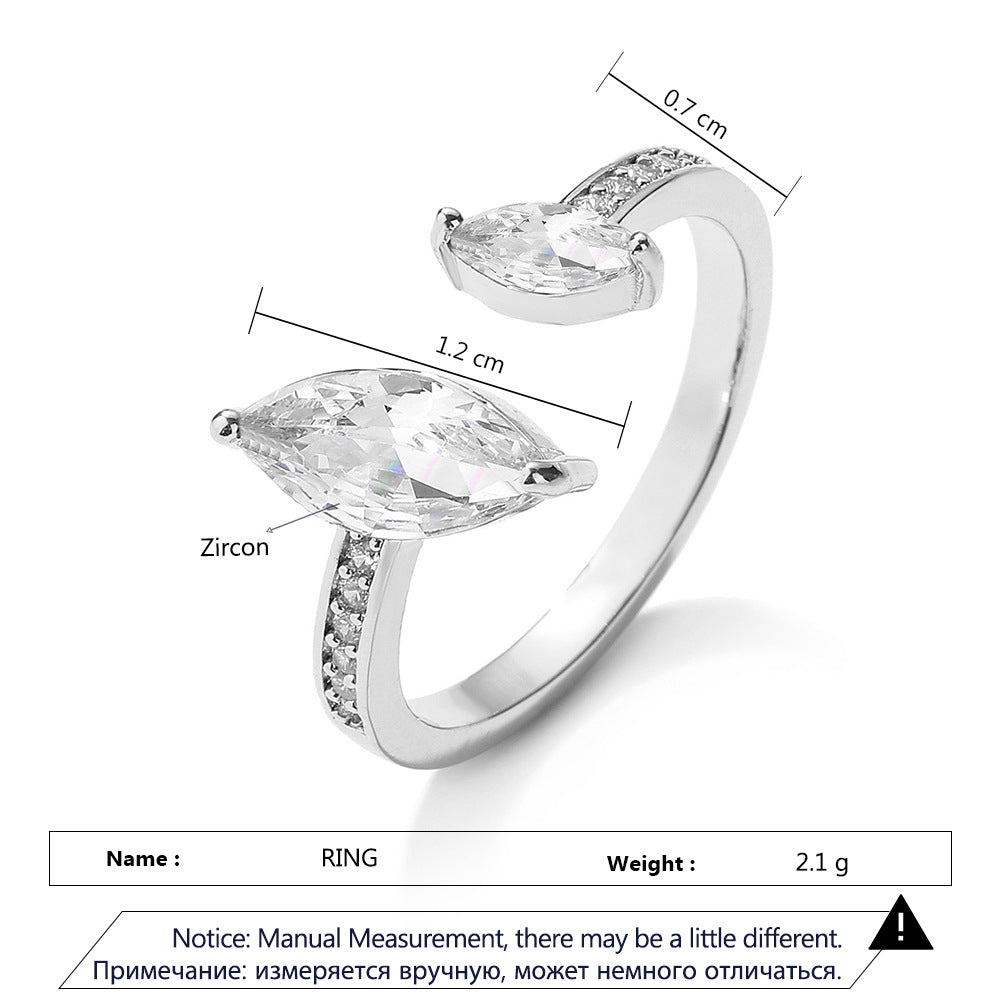 Beautiful Simple Zircon Open Design Ring - Norellé