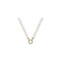 Retro Micro-inlaid Round Buckle Pearl Short Necklace - Norellé