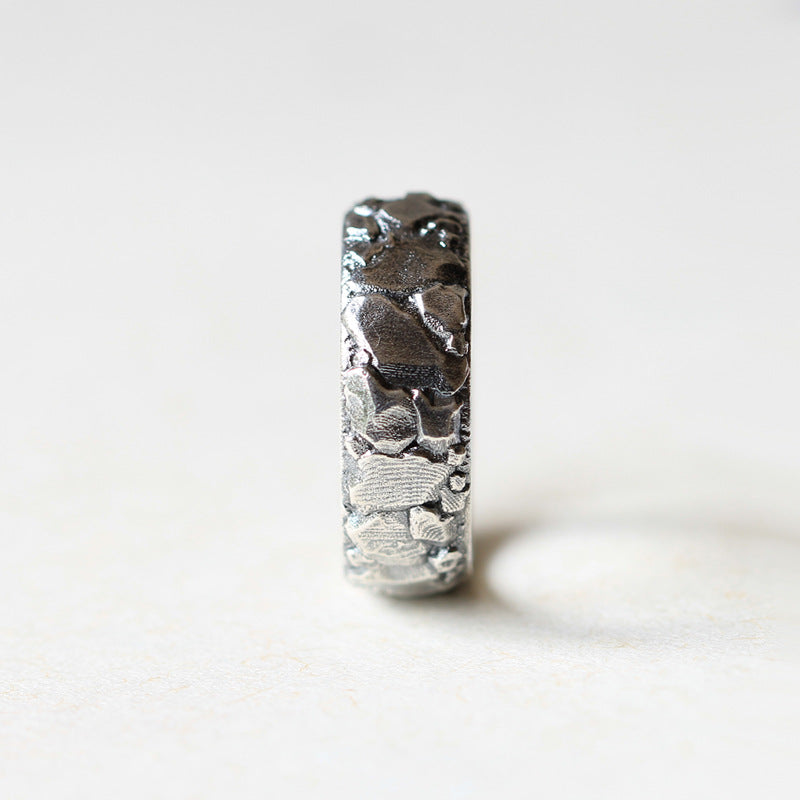 Seven Shang The Temperature Of Stone Impression Marcasite Ring Retro - Norellé
